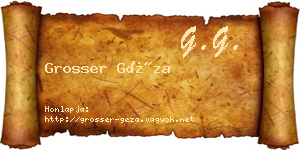 Grosser Géza névjegykártya